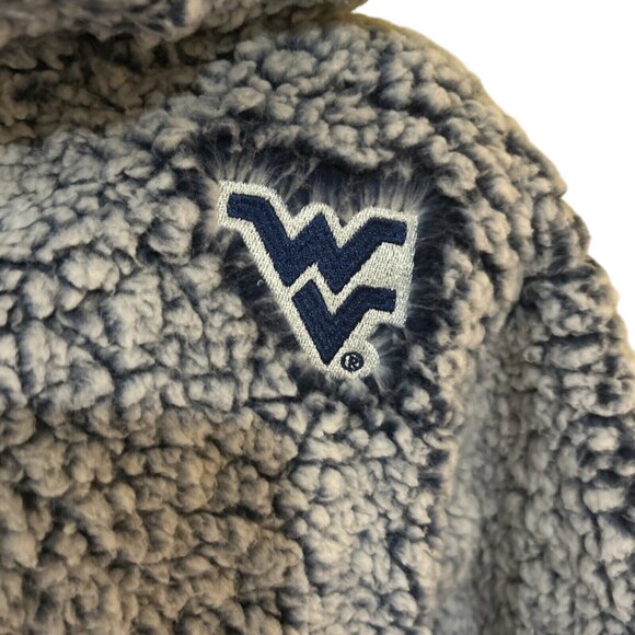 West Virginia Mountaineers Colosseum Navy Teddy LS Pullover Girls M New - Picture 4 of 6